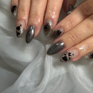 ブラックラメのネイルデザイン｜ネイルブック