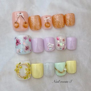 イエロー(黄)/さくらんぼのネイルデザイン｜ネイルブック