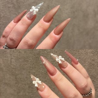 キラキラネイル(キラキラ)/#リボンパーツのネイルデザイン(2ページ目