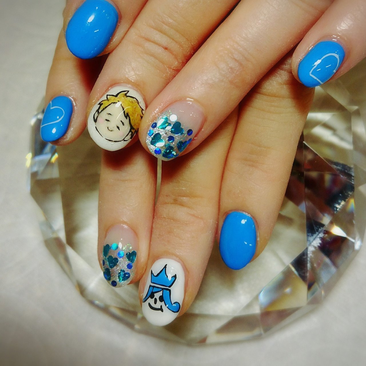 ライブ ハンド キャラクター ショート ブルー Nail Saoaqua ネイルズアオアクア のネイルデザイン No ネイルブック