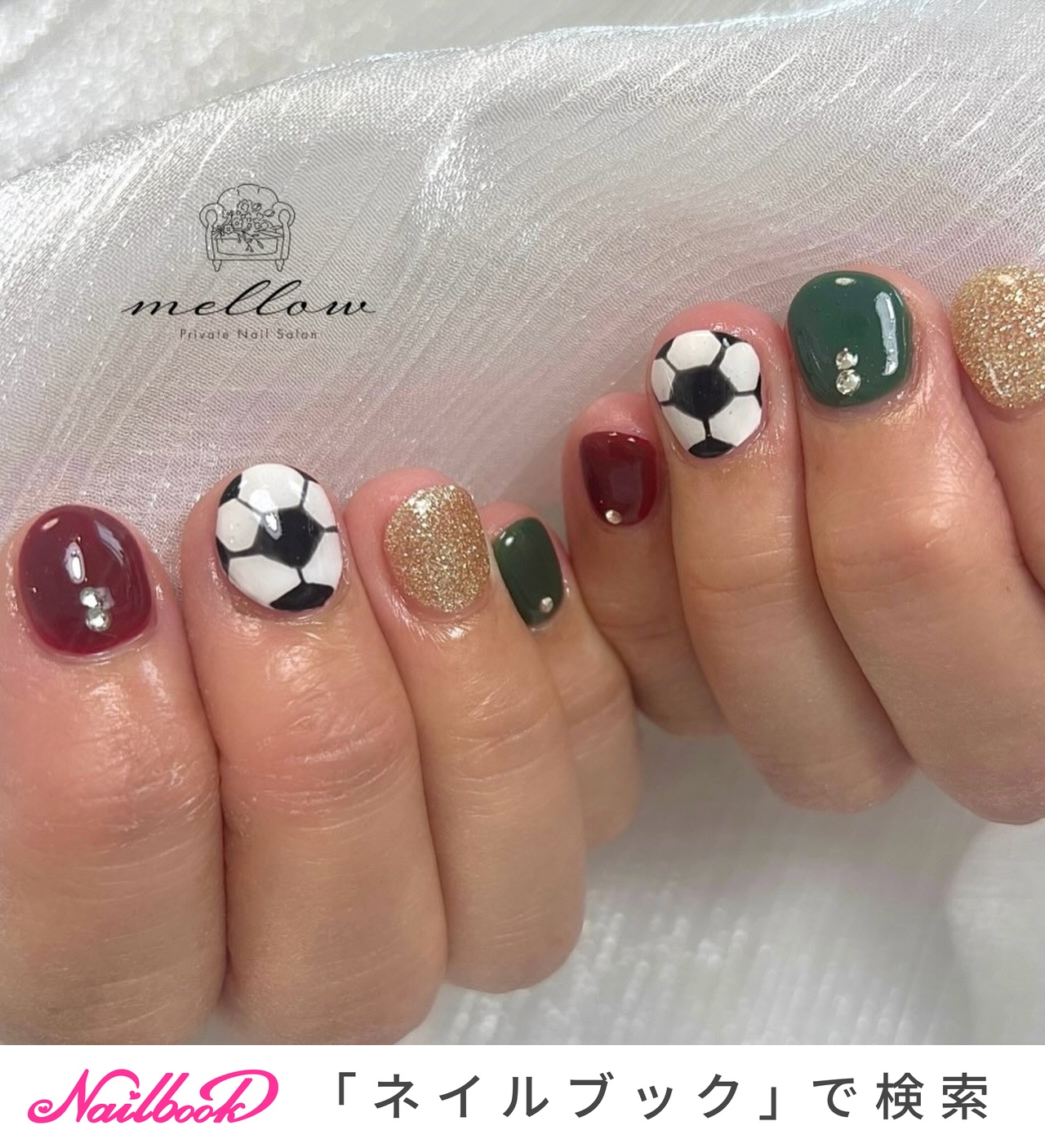 おすすめ順｜推し活/#サッカーネイルのネイルデザイン｜ネイルブック