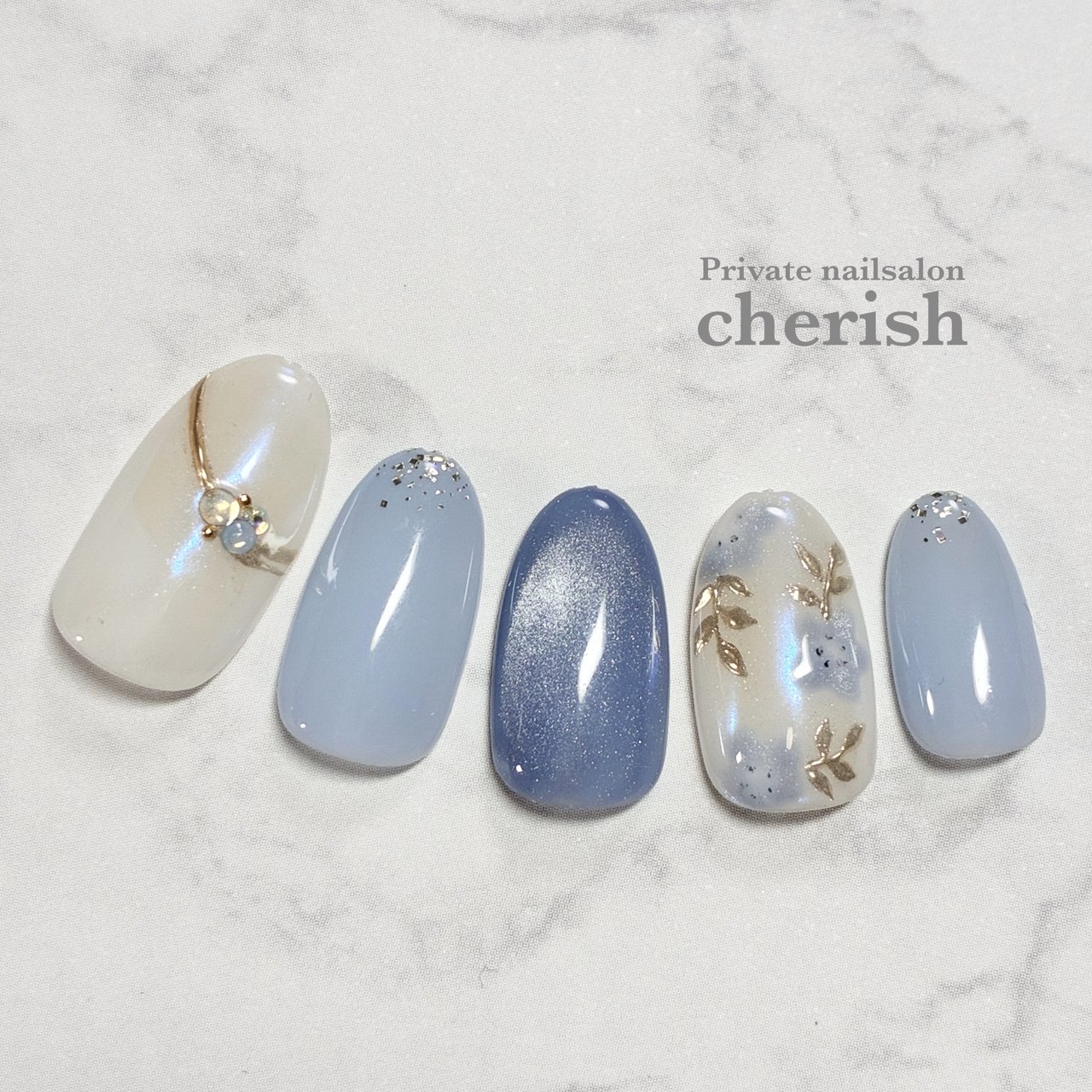 春/ビジュー/フラワー/オーロラ/ミラー - cherish_eriのネイルデザイン 