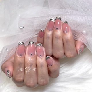 ワンホンネイル(ワンホン/中国ネイル/中華ネイル)/ガラスフレンチの