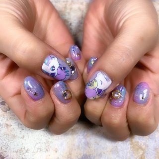 痛ネイル/パープルのネイルデザイン｜ネイルブック