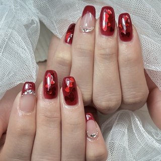 クリスマス/ワンホンネイルのネイルデザイン｜ネイルブック