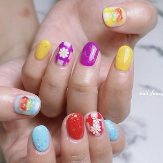 イエロー(黄)/さくらんぼのネイルデザイン｜ネイルブック