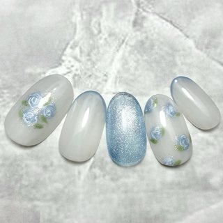 ワンホン/ネイルチップ/#薔薇ネイルのネイルデザイン｜ネイルブック