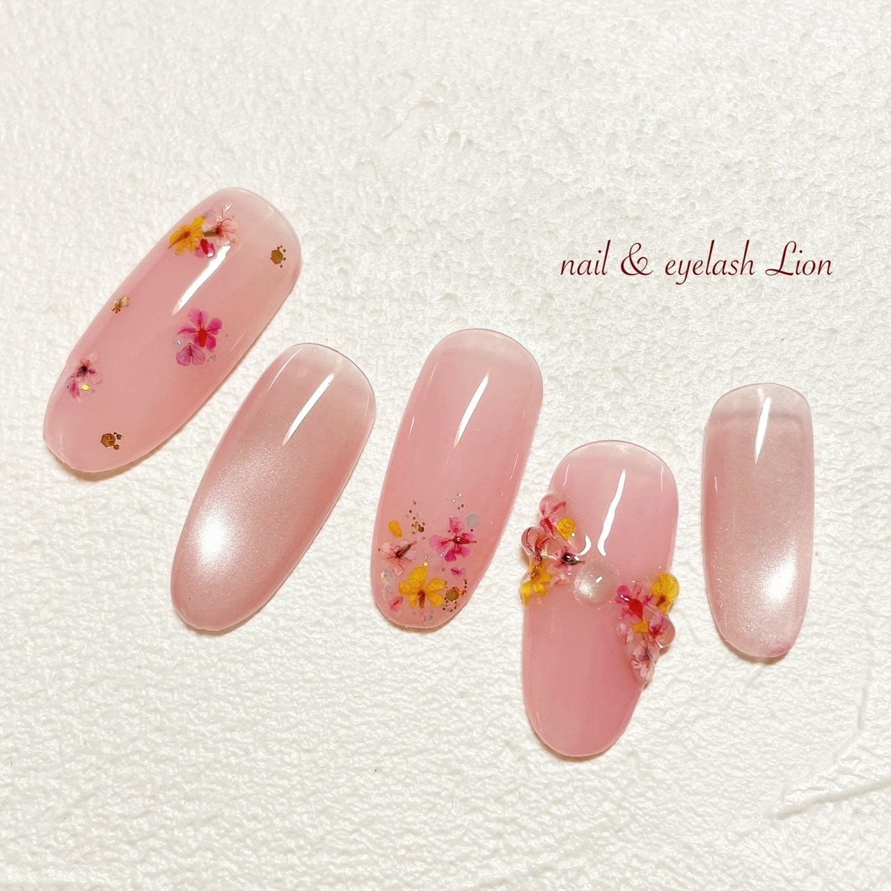 春/ハンド/マグネット/押し花/リボン - lionnail_yoshinoのネイル