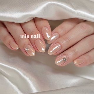 ミラーネイル(ミラー)/ワンホンネイルのネイルデザイン｜ネイルブック