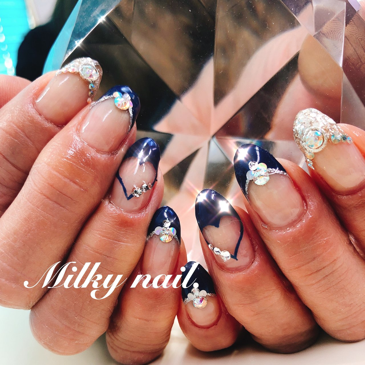 冬 オールシーズン パーティー ハンド フレンチ Milky Nailのネイルデザイン No ネイルブック