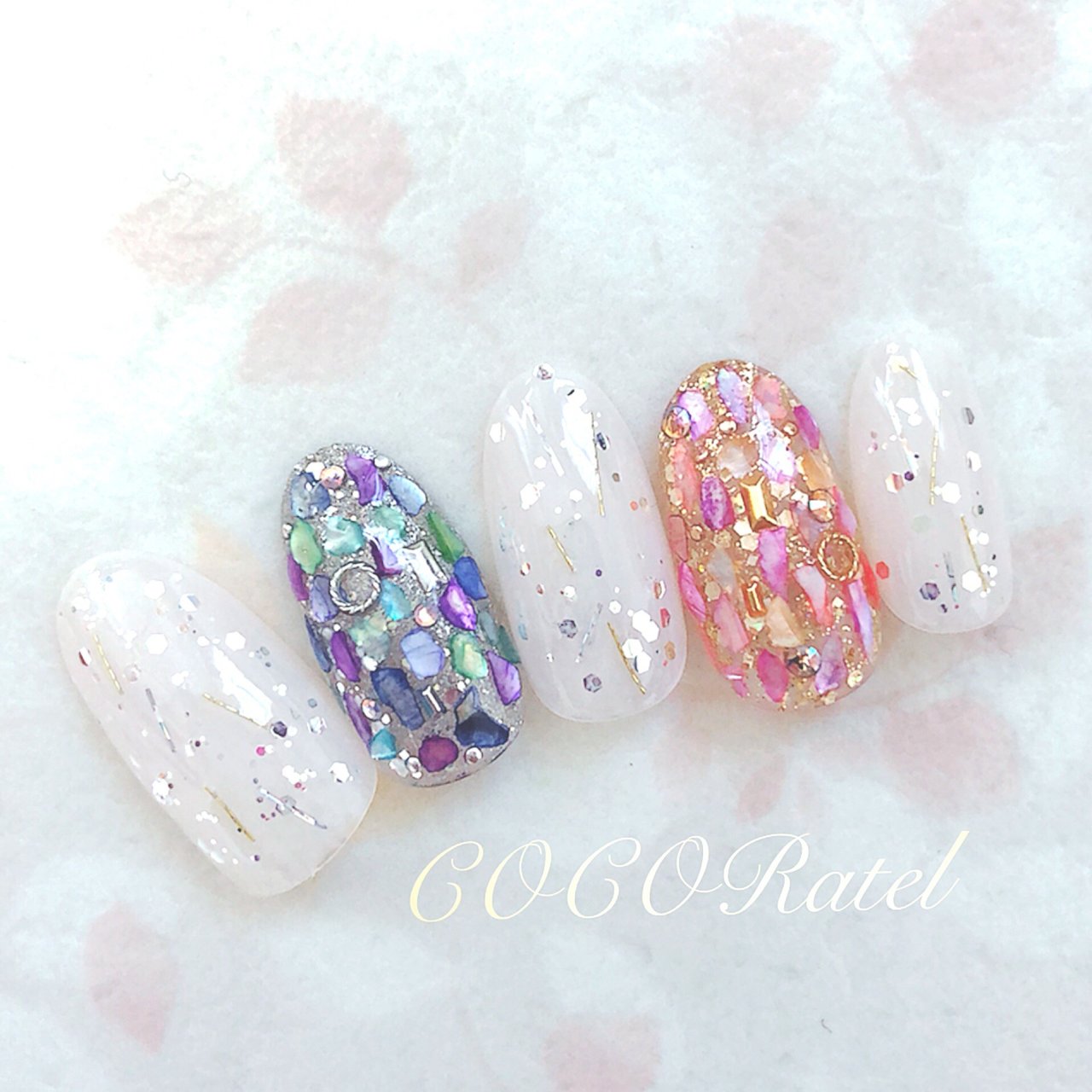 春 夏 リゾート ハンド ラメ Nail Addict ネイルアディクト 大人