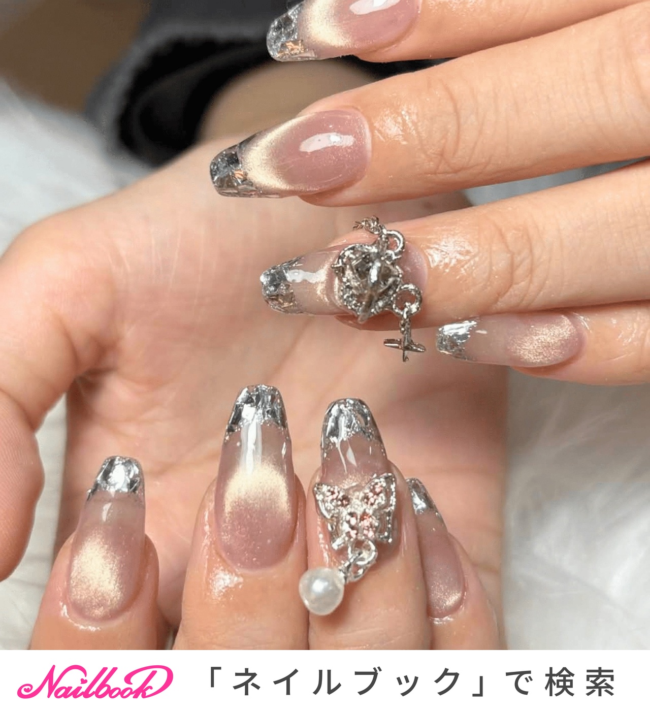 和柄ネイル(和柄)/蝶々のネイルデザイン｜ネイルブック