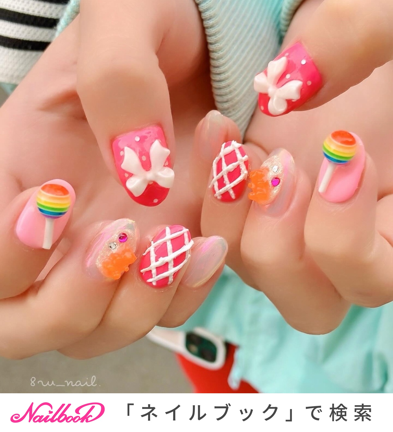 夏/スイーツ/ポップネイルのネイルデザイン｜ネイルブック