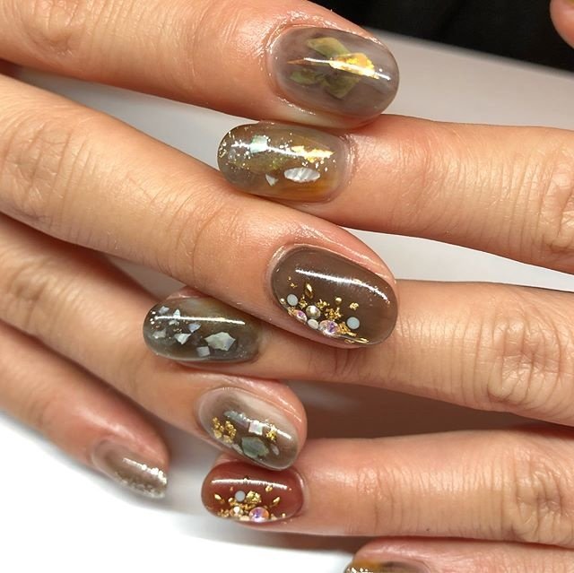 秋 冬 オールシーズン ニュアンス ブラック Regaroのネイルデザイン No ネイルブック