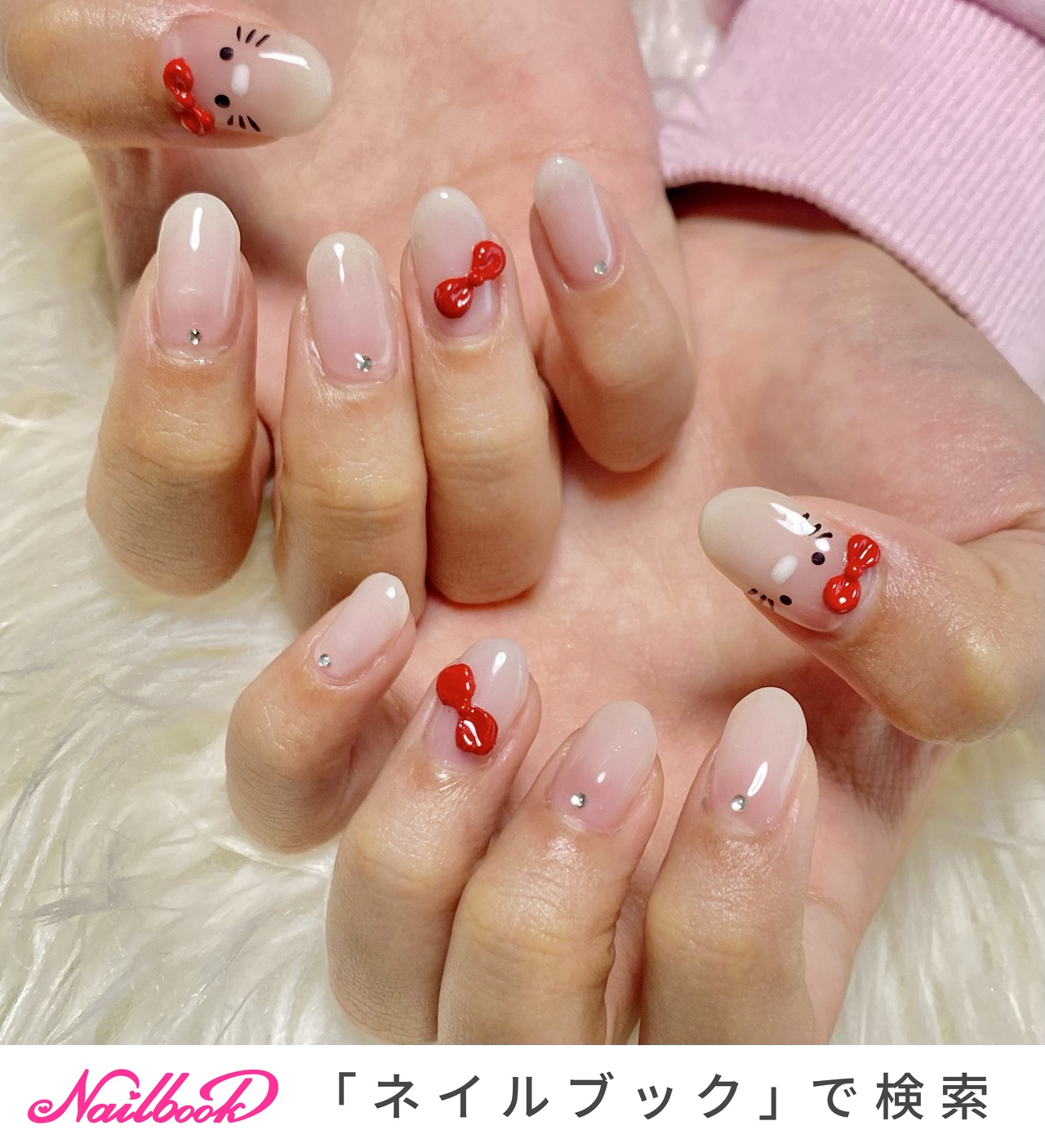 ハローキティネイルのネイルデザイン｜ネイルブック