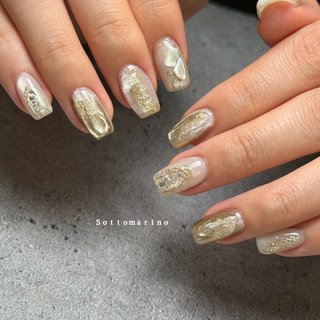 おすすめ順｜個性派ネイル(個性派)/#ゴールドネイル⁣のネイルデザイン