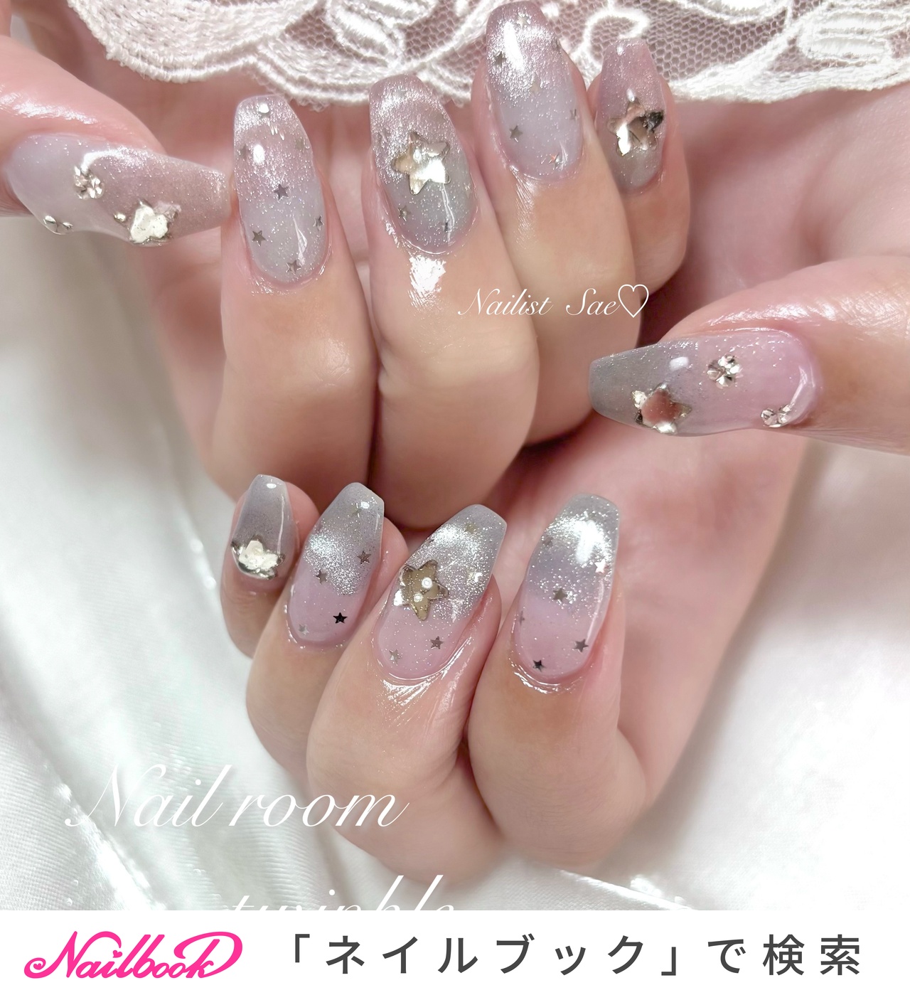 韓国/水色/量産型ネイルのネイルデザイン｜ネイルブック