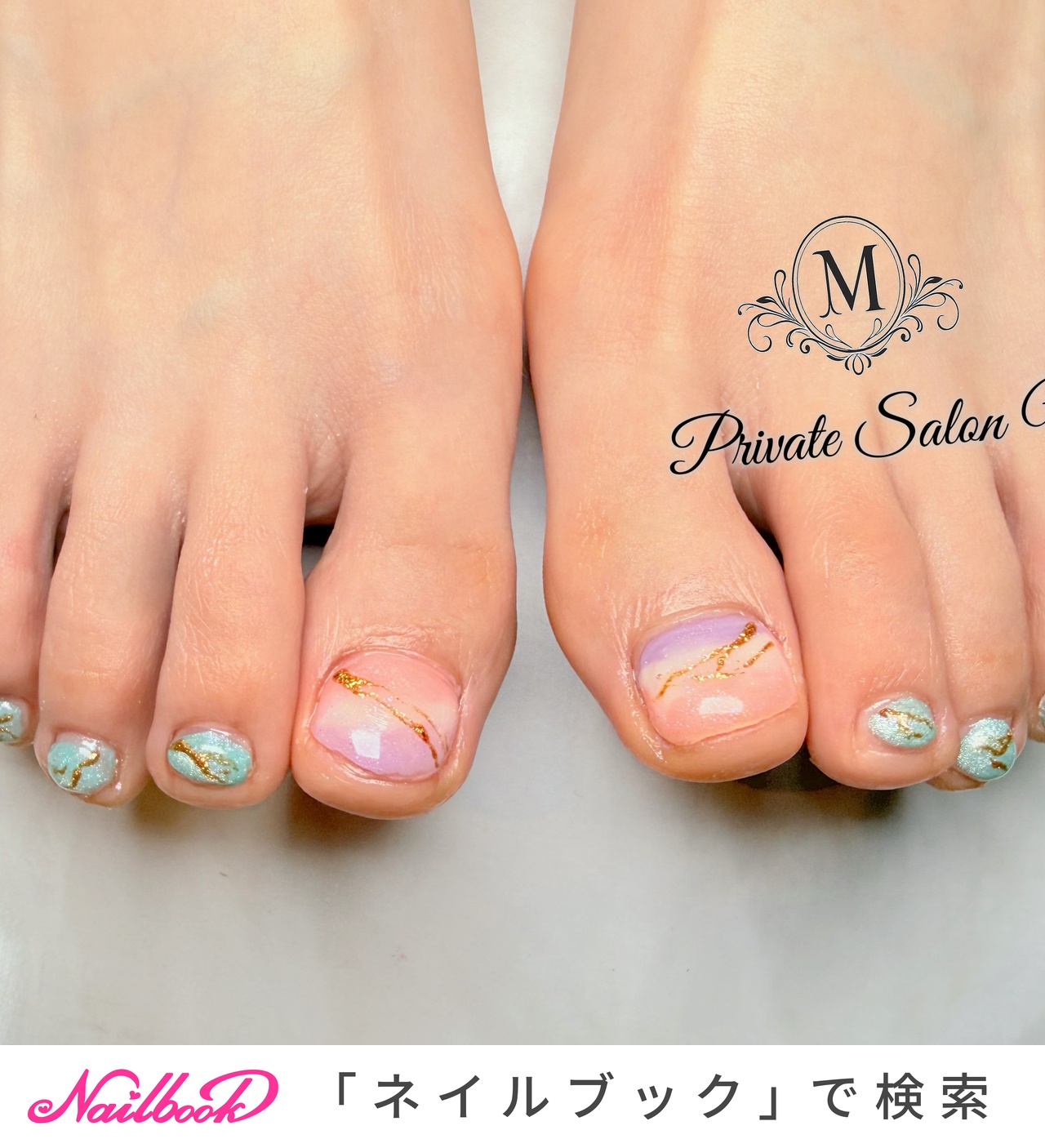 マグネットネイル　ゴールドライン　♡カラー変更0円♡ マグネットネイル ゴールドライン ネイルチップ（つけ爪） nail shop