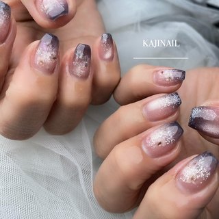 グラデーション/ピンク/ネイビーのネイルデザイン｜ネイルブック