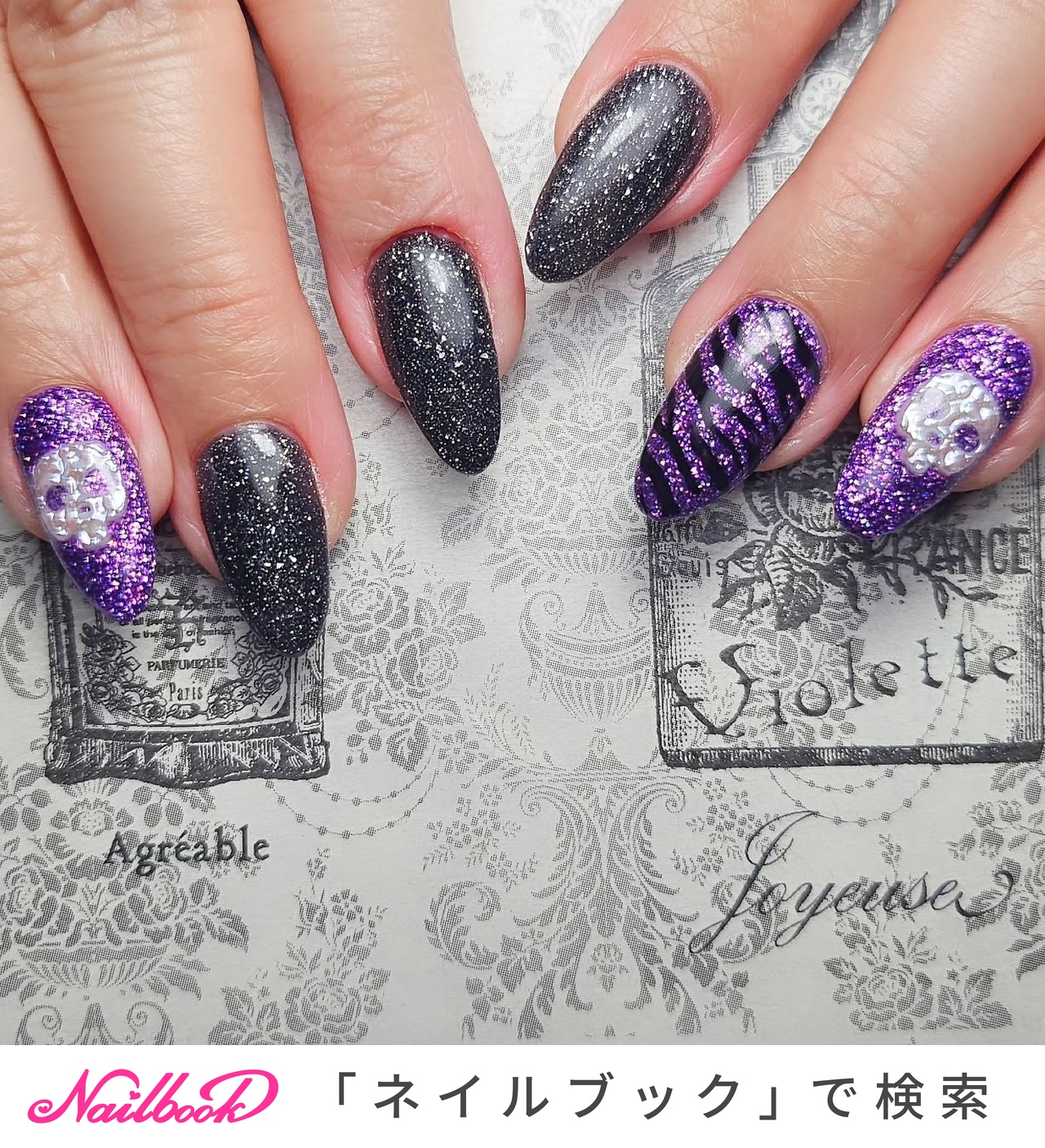 ドクロネイル⁡のネイルデザイン｜ネイルブック