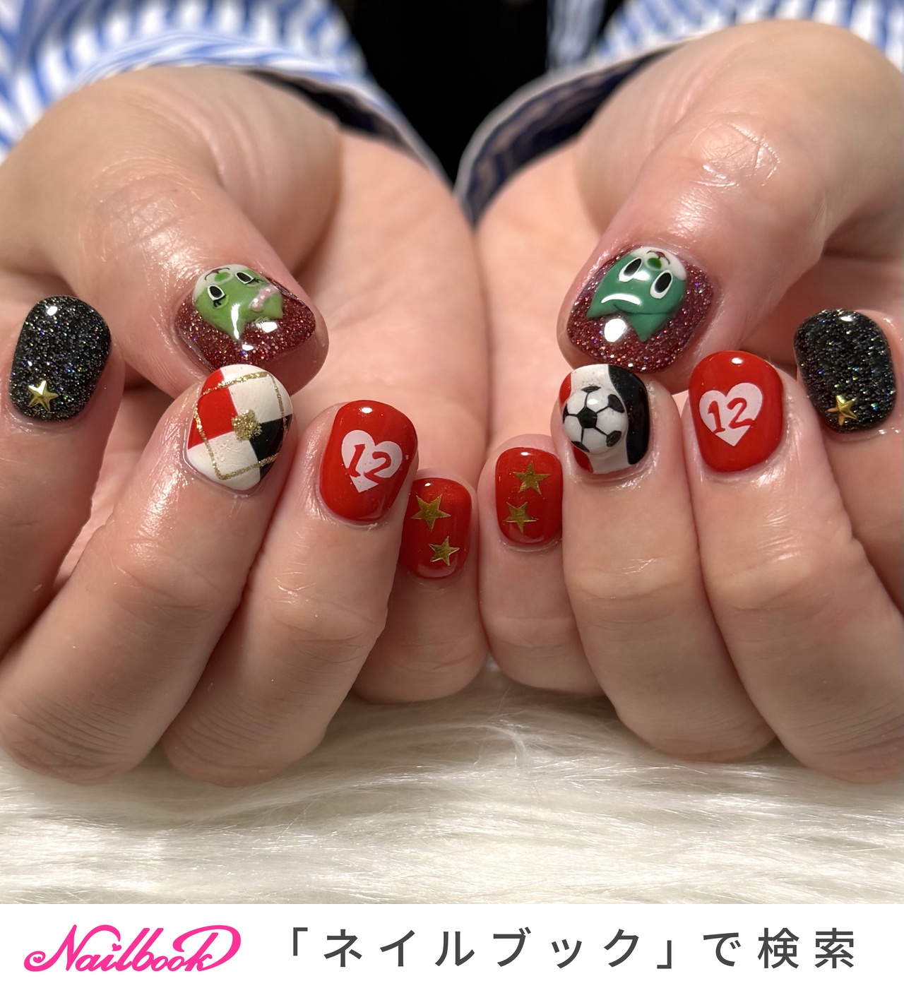 サッカーネイルのネイルデザイン｜ネイルブック