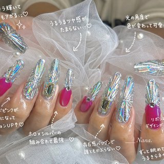 ぷっくり/オーロラフィルム/さくらのネイルデザイン｜ネイルブック