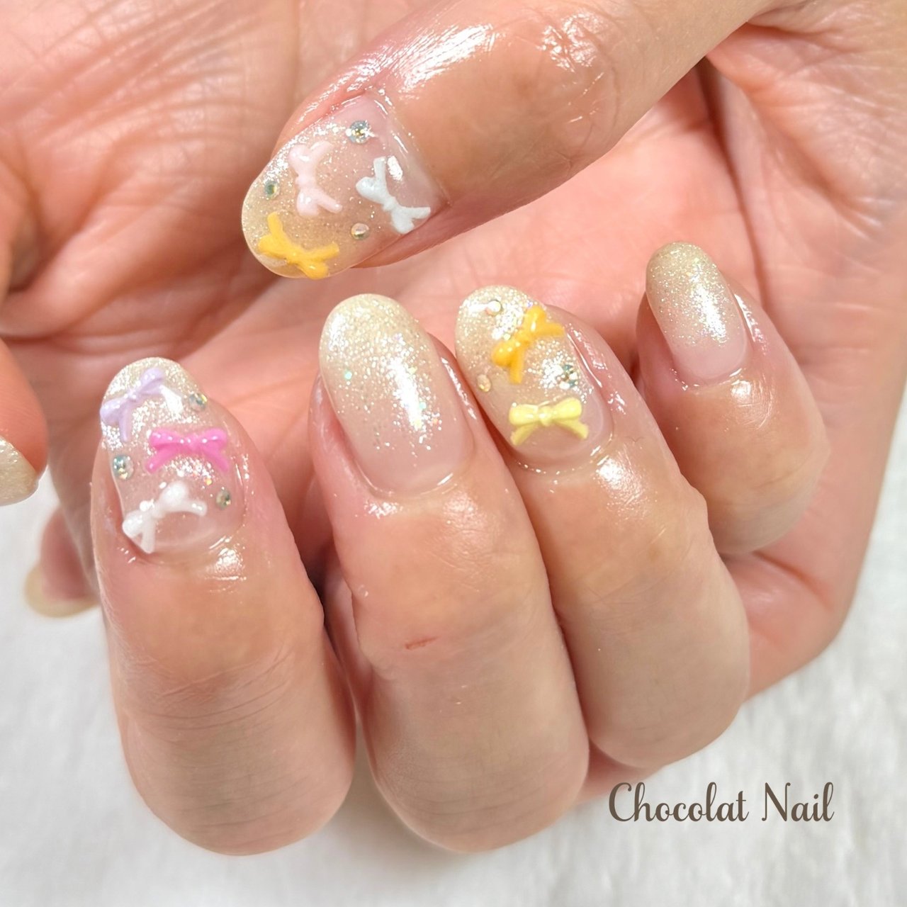 ハンド/リボン/ジェルネイル - Chocolat Nail/大阪堀江のネイル