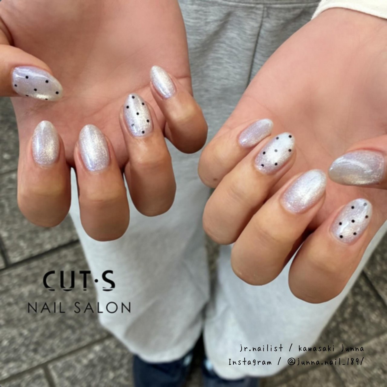春/ハンド/ドット/マグネット/ミディアム - CUT・S NAIL SALONのネイル