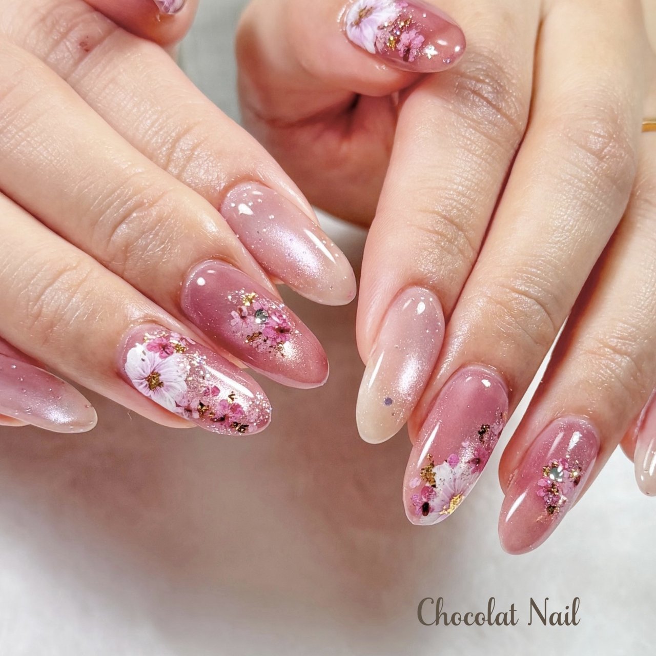 ハンド/フラワー/マグネット/押し花/ジェルネイル - Chocolat Nail
