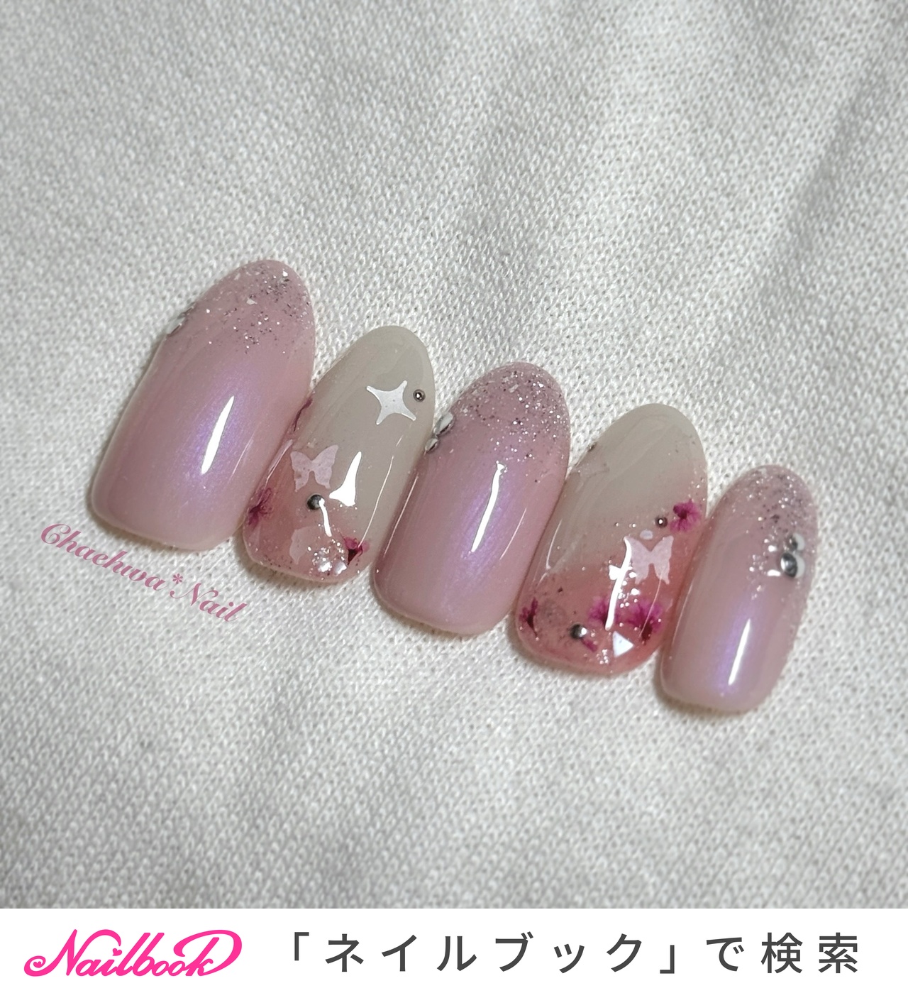 蝶々ネイルのネイルデザイン(2ページ目)｜ネイルブック