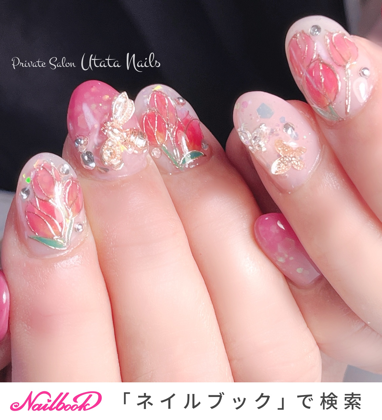 蝶ネイルのネイルデザイン｜ネイルブック