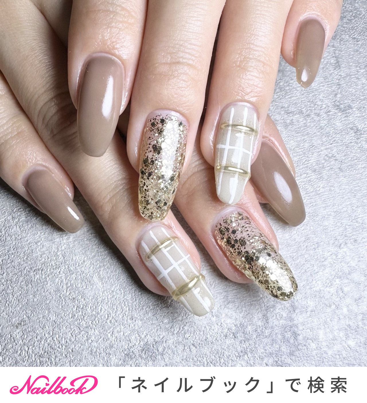 ミラーチェックネイル ネイルチップ ニュアンスネイル リボンネイル 