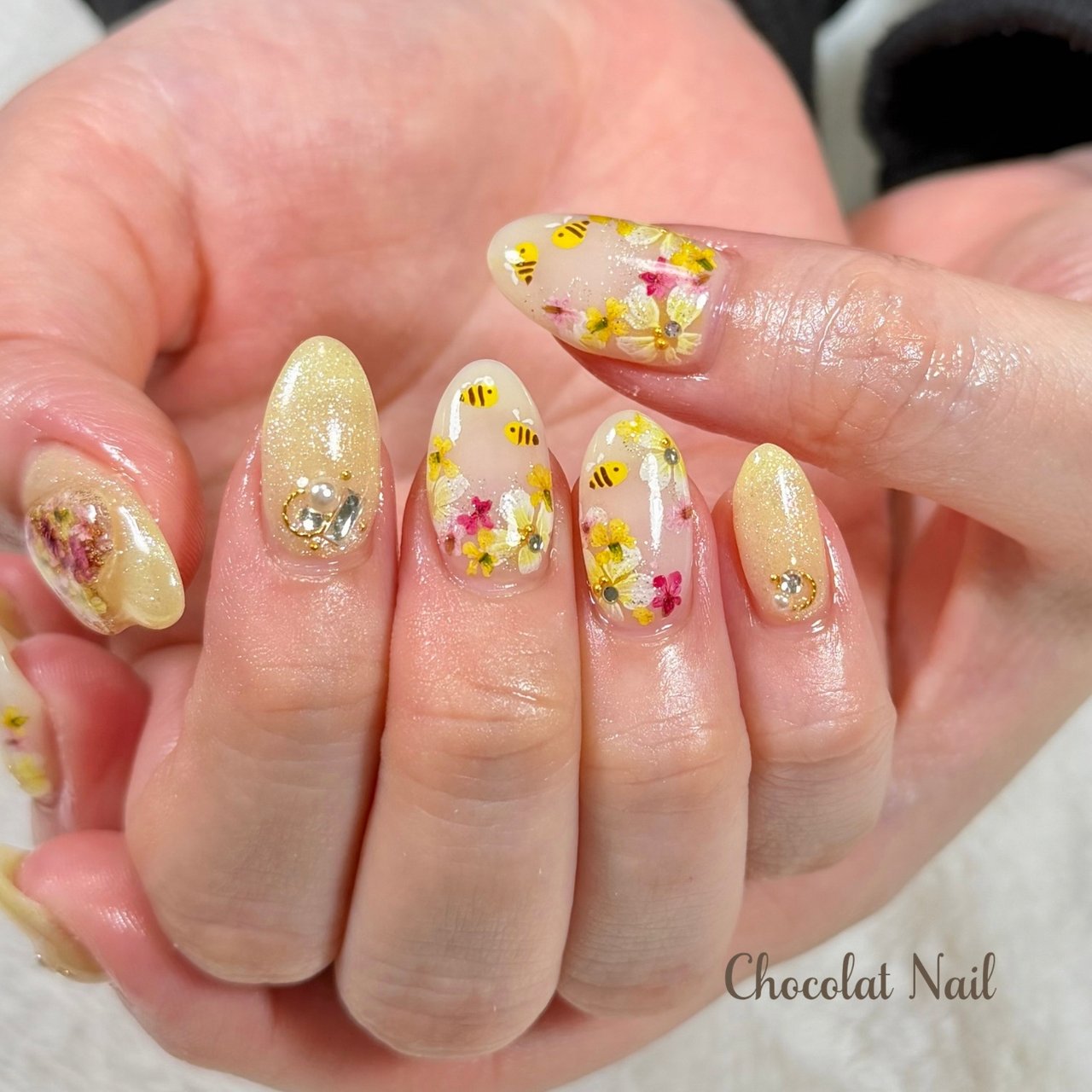ハンド/フラワー/押し花/ジェルネイル - Chocolat Nail/大阪堀江の