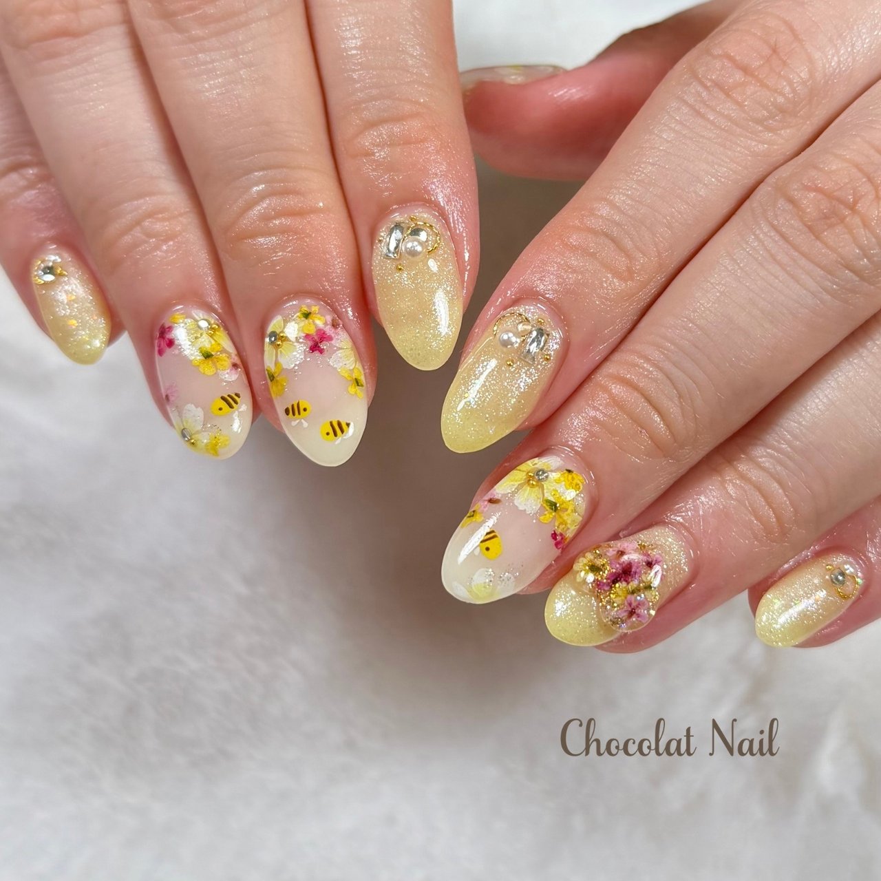 ハンド/フラワー/押し花/ジェルネイル - Chocolat Nail/大阪堀江の