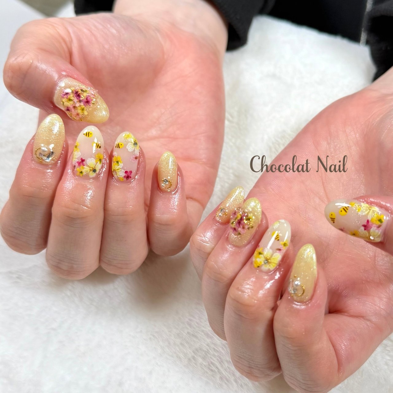 ハンド/フラワー/押し花/ジェルネイル - Chocolat Nail/大阪堀江の