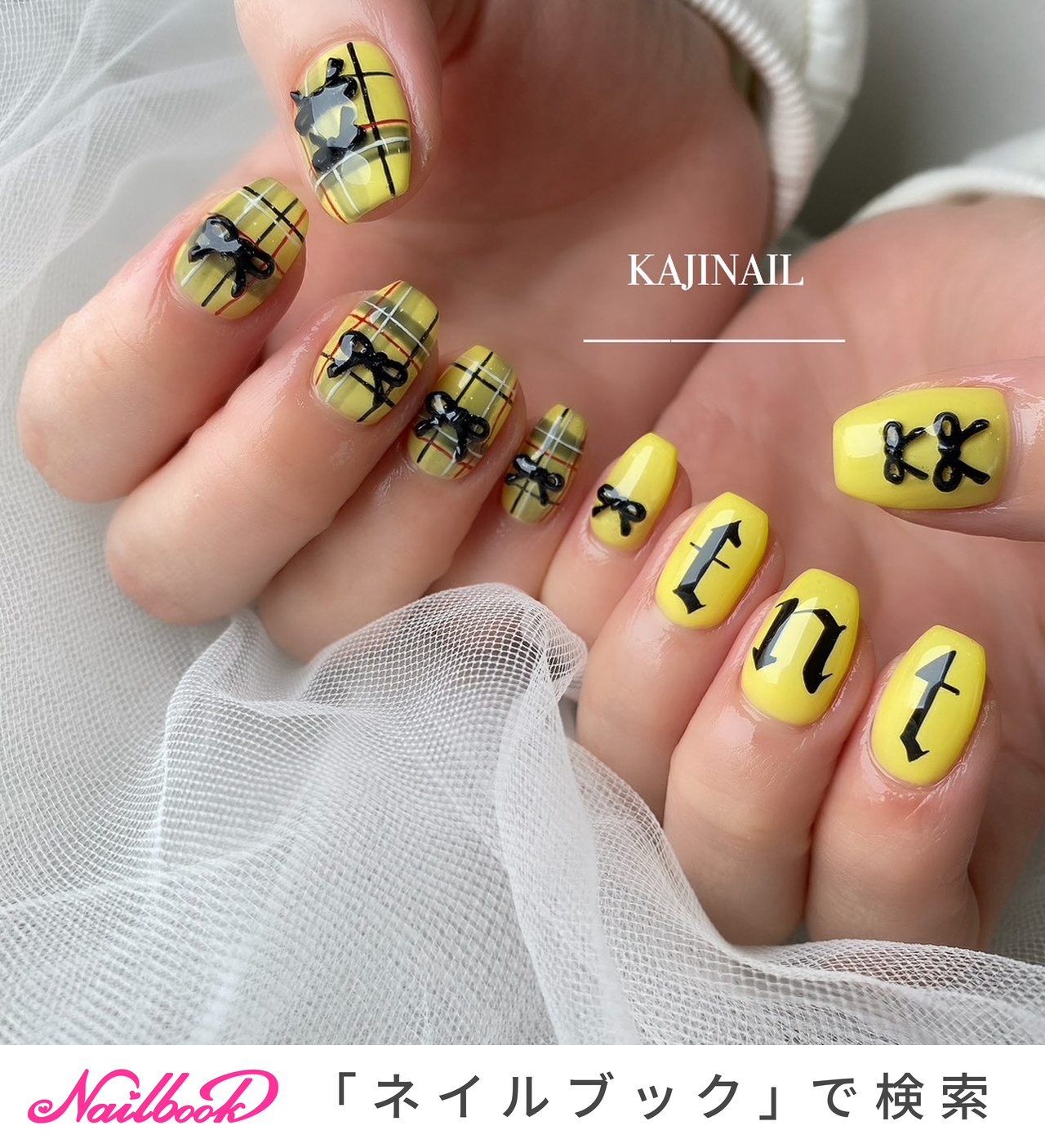 オールシーズン/ライブ/推し活/ハンド/チェック - kajinailのネイル