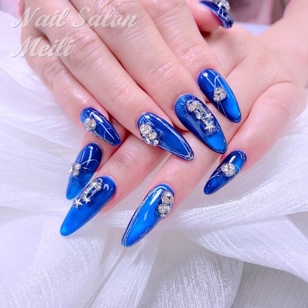 M-STYLE ネイルアート筆 青 オールシーズン/ハンド/ミディアム/ロング/ブルー - NAIL SALON MEILI