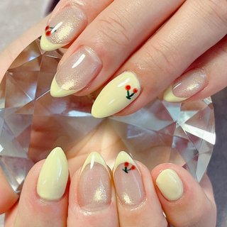 イエロー(黄)/さくらんぼのネイルデザイン｜ネイルブック