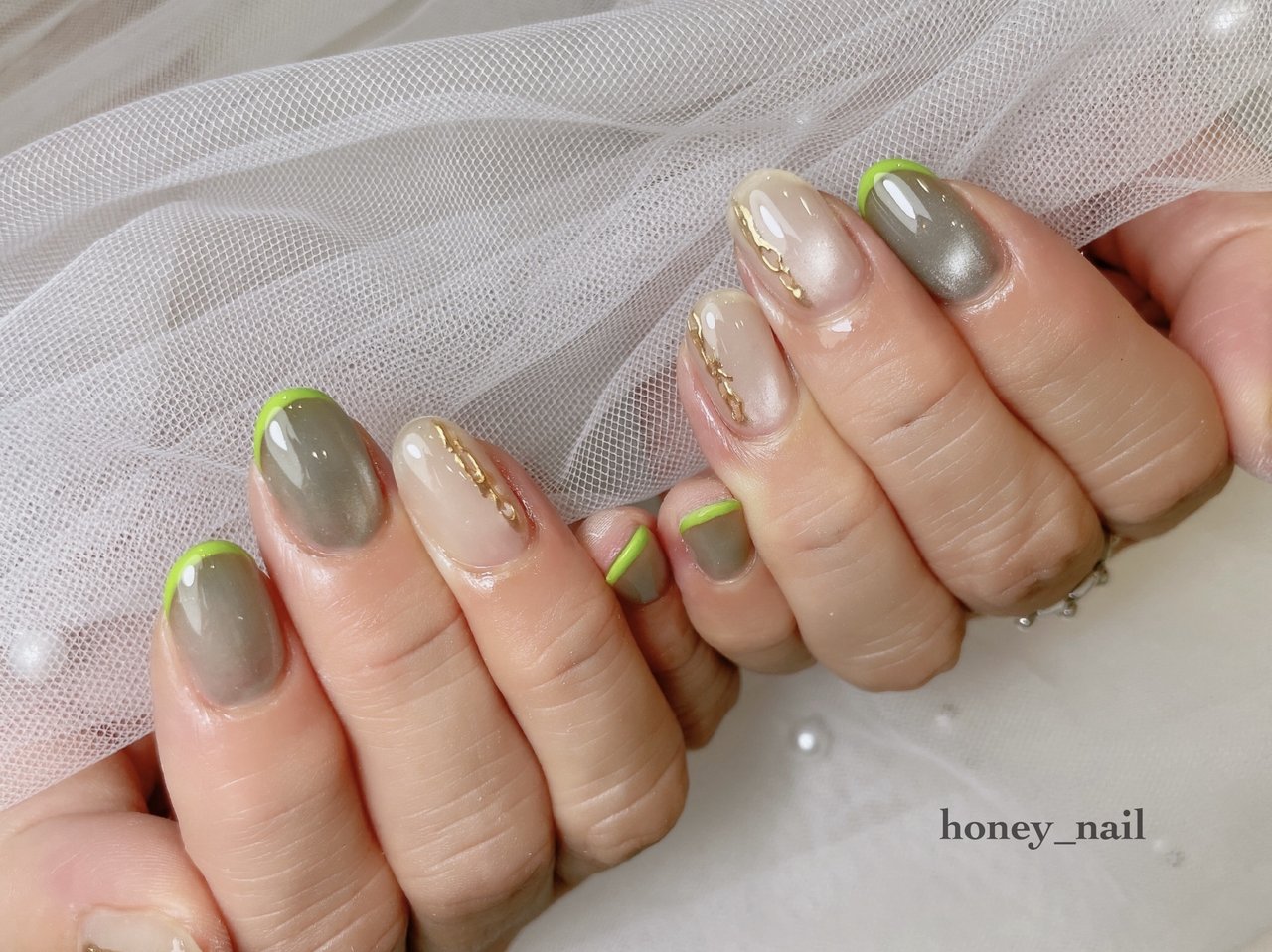 夏/オフィス/ハンド/マグネット/大人 - honeynailのネイルデザイン[No