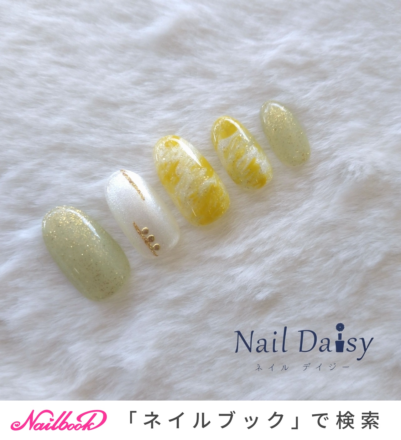 ネイルチップ オーダー ピスタチオ サンディ 花柄 ピスタチオカラーの