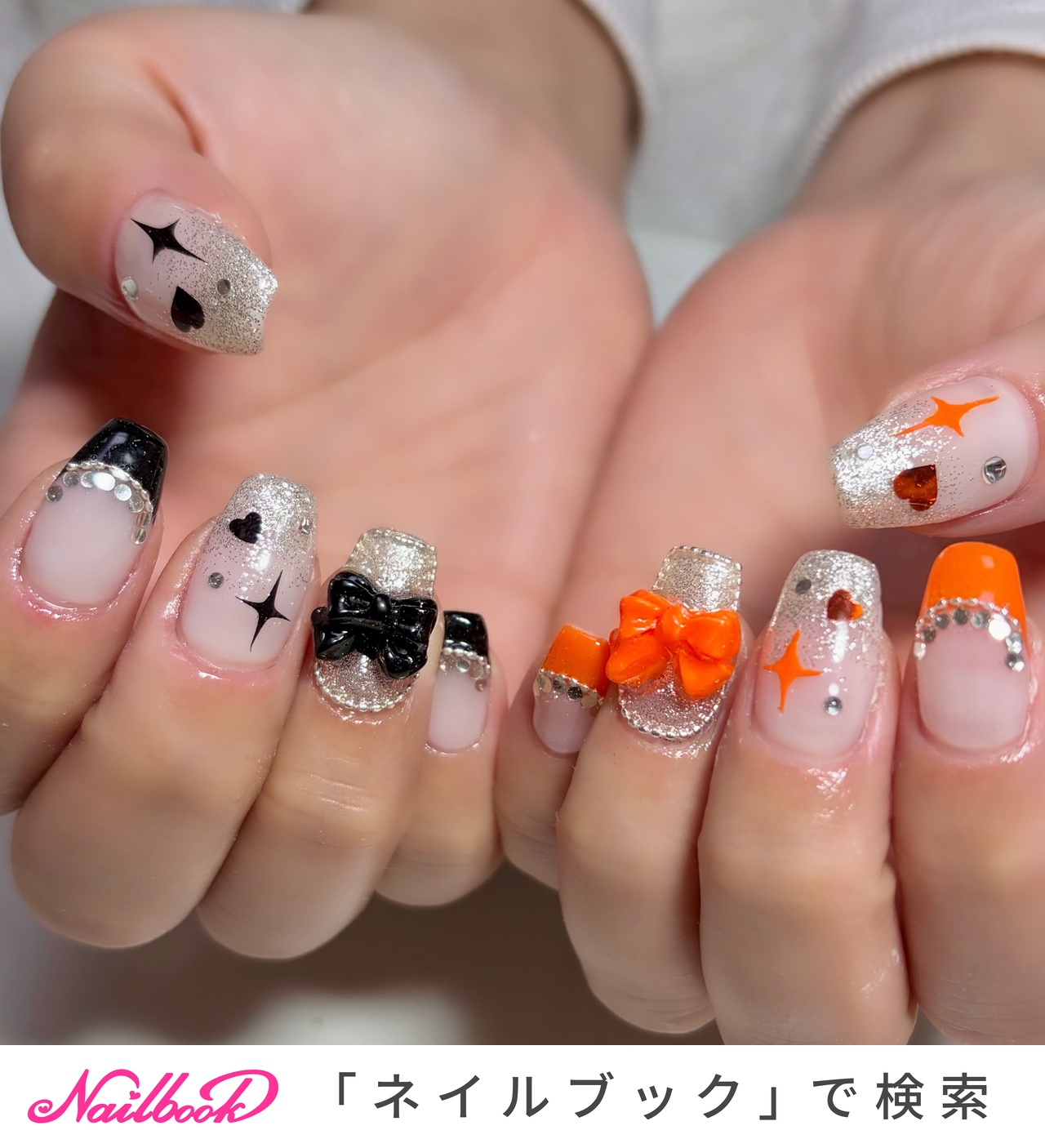 オレンジ/#量産型ネイルのネイルデザイン｜ネイルブック