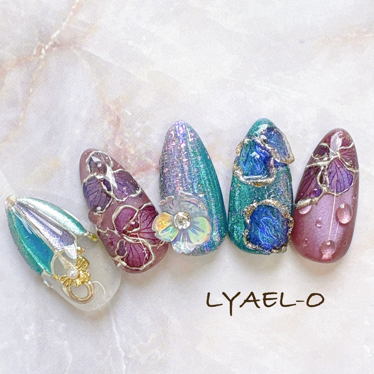 夏/梅雨/ハンド/フラワー/マグネット - nailsalon LYAEL-Oのネイル