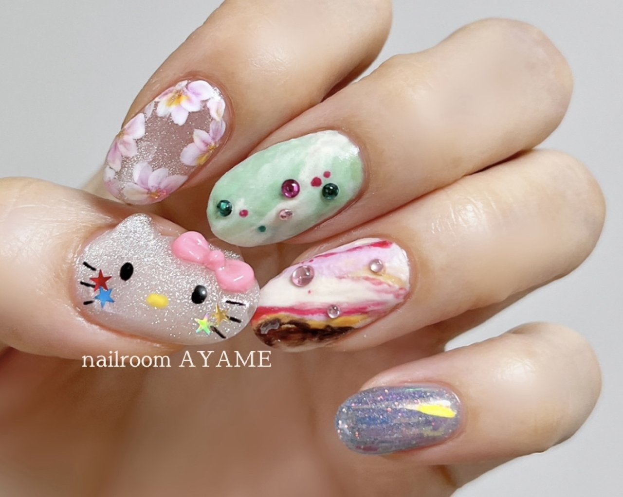 夏/ハンド/ラメ/マグネット/マット - aya. [nailroom AYAME]のネイル