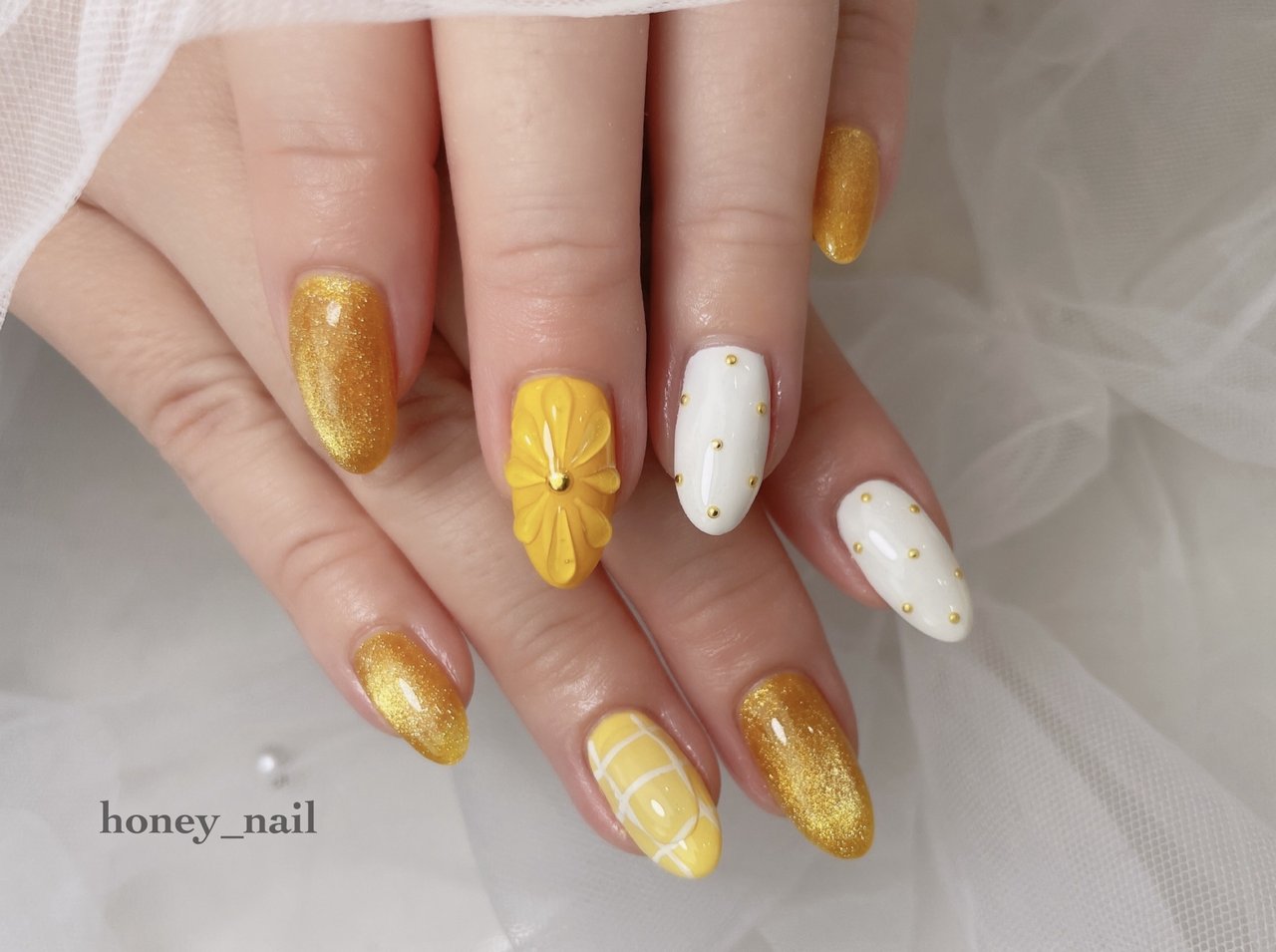 夏/リゾート/浴衣/ハンド/フラワー - honeynailのネイルデザイン[No