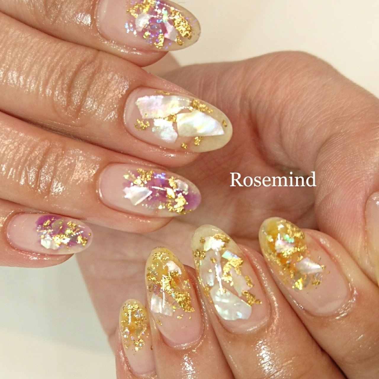 春 夏 ハンド ラメ シェル Nail Rosemindのネイルデザイン No ネイルブック