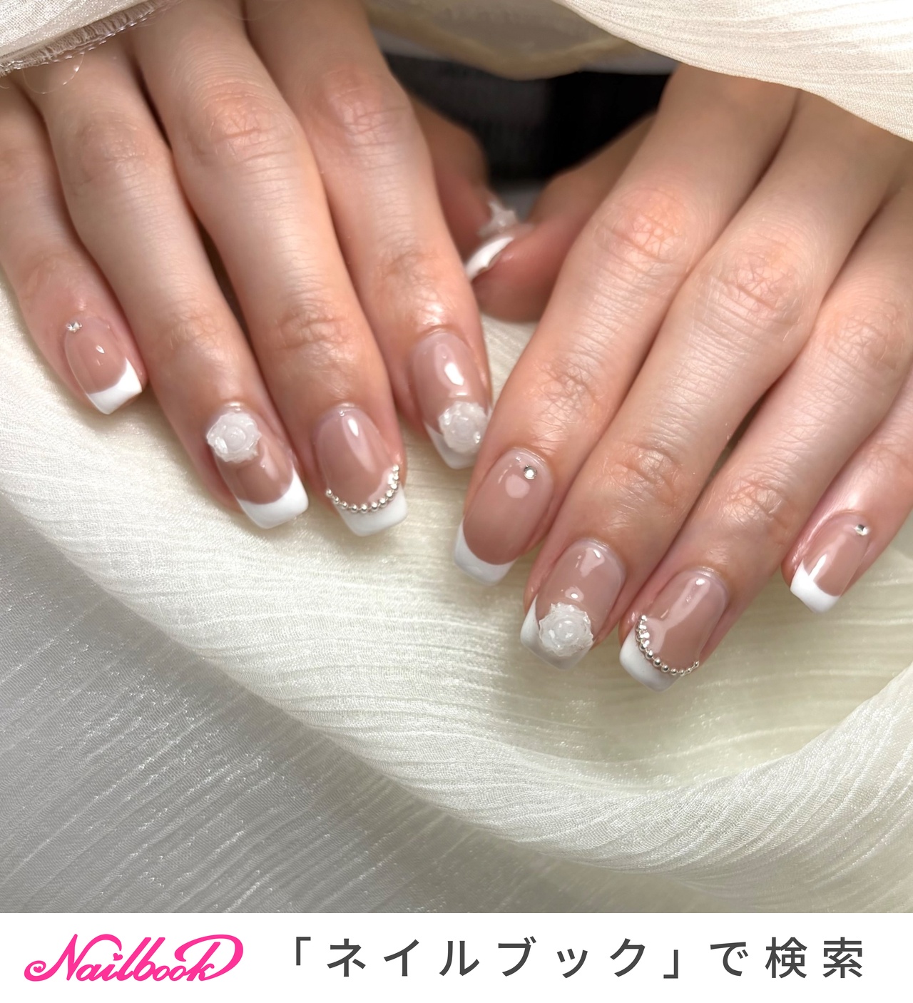 フレンチ/フラワー - natsuのネイルデザイン[No.9946557]｜ネイルブック