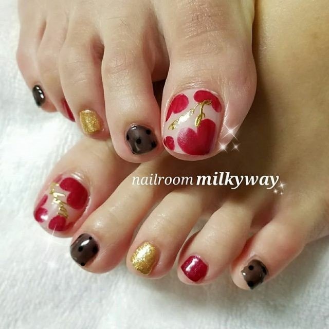 冬 オールシーズン バレンタイン ブライダル フット Nailroommilkywayのネイルデザイン No ネイルブック