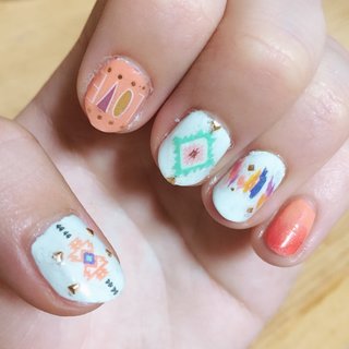 夏 旅行 海 ハンド ネイティブ Hanami のネイルデザイン No ネイルブック
