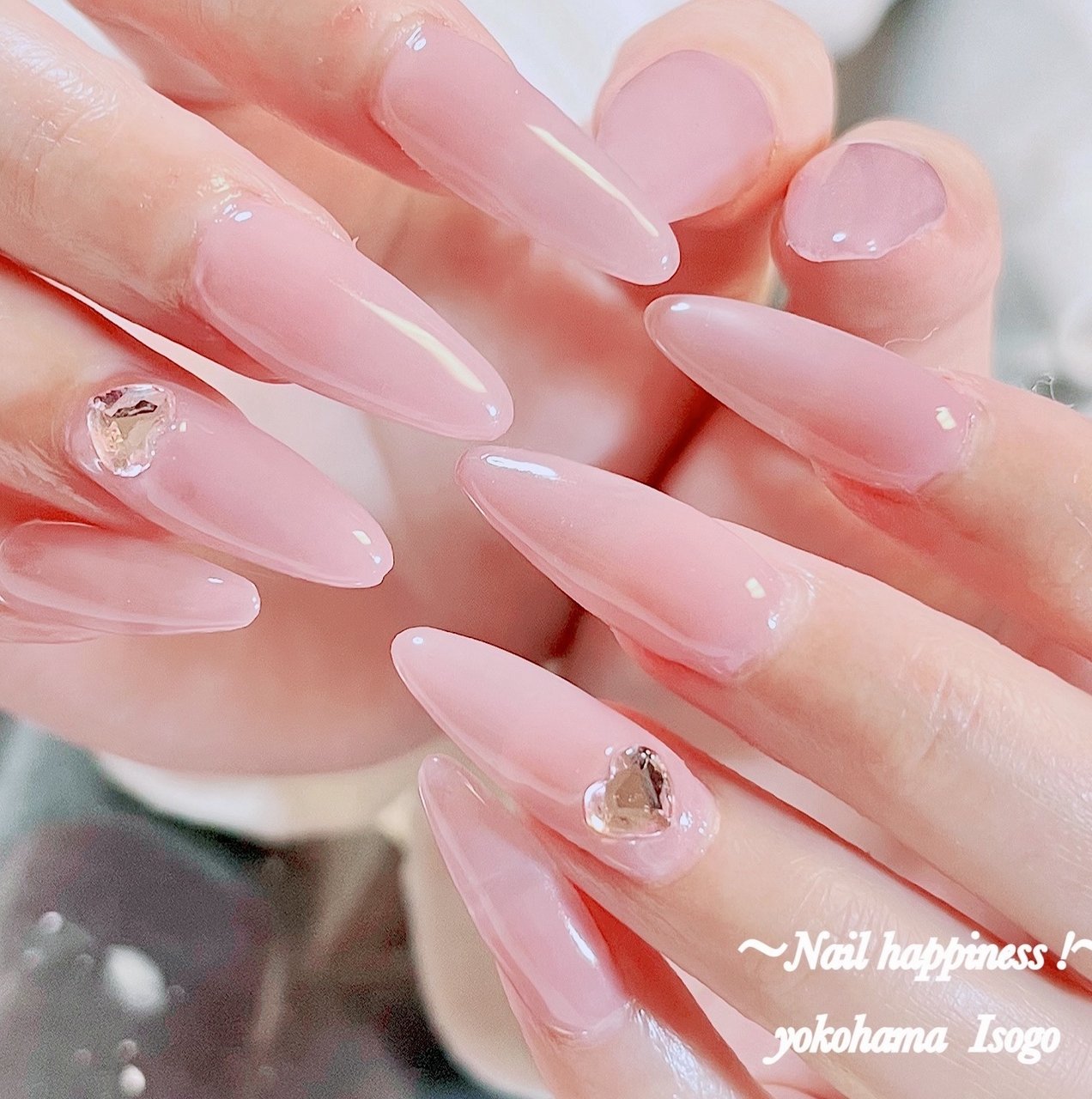 オールシーズン/ハンド/シンプル/ビジュー/ワンカラー - Nail