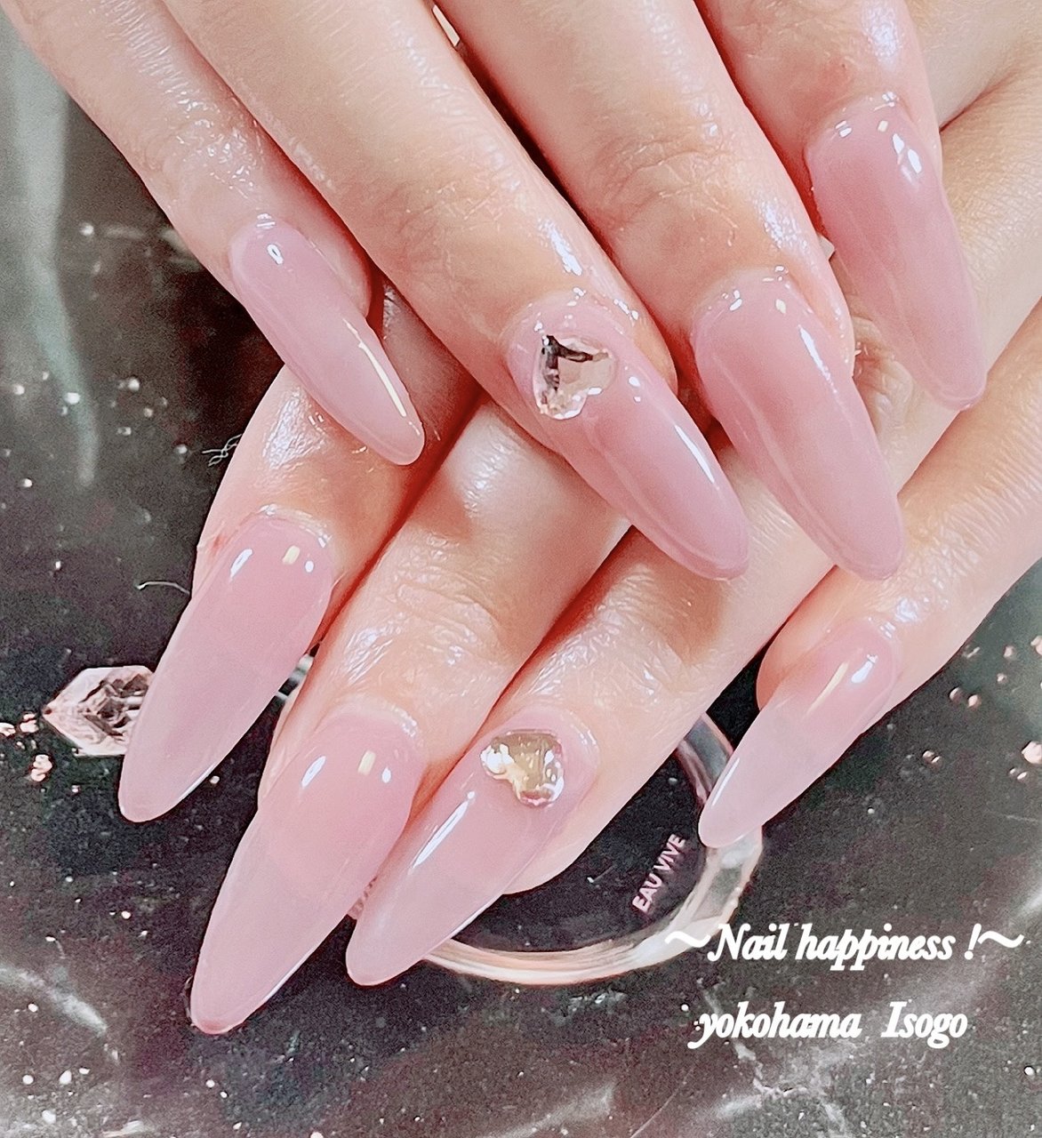オールシーズン/ハンド/シンプル/ビジュー/ワンカラー - Nail